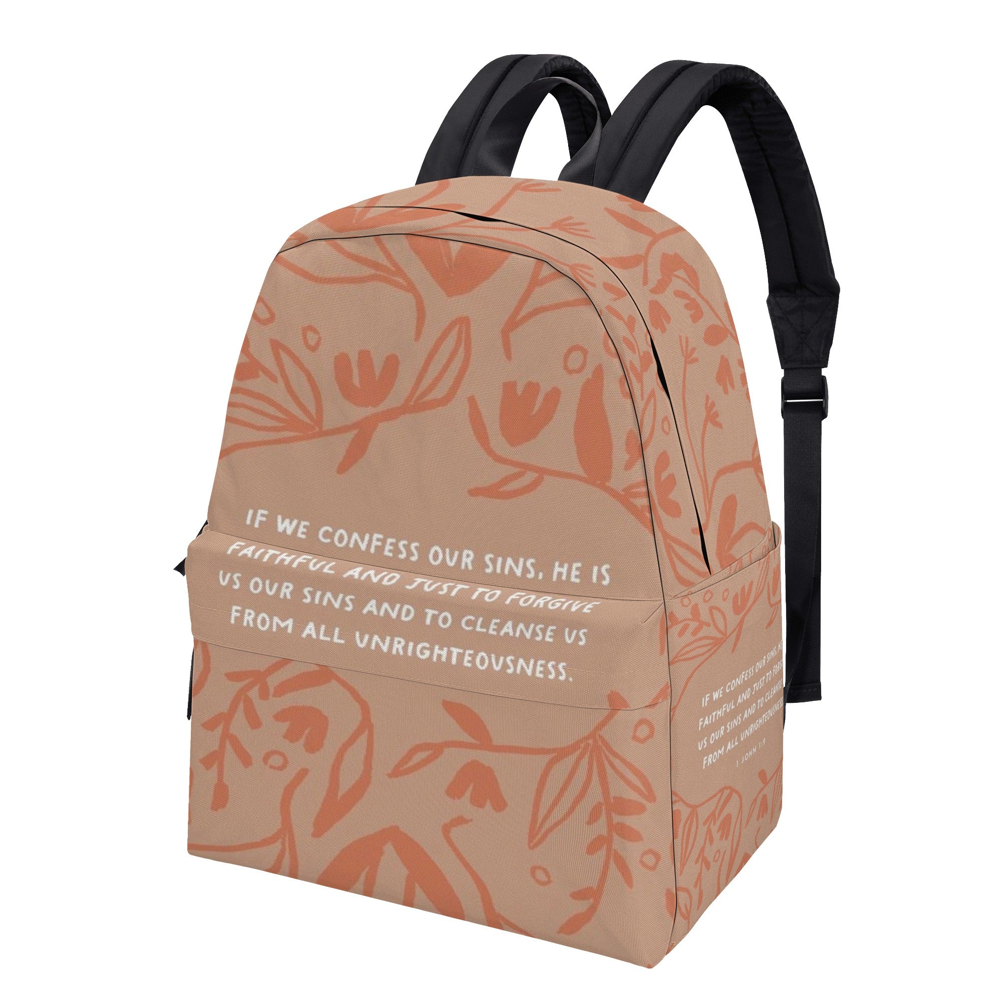 Confess Our Sins Backpack, 1 John 1:9 Bible Verse Backpack, Christian Faith Backpack, Inspirational Scripture School Bag, Forgiveness Bible Gift.PLAF39